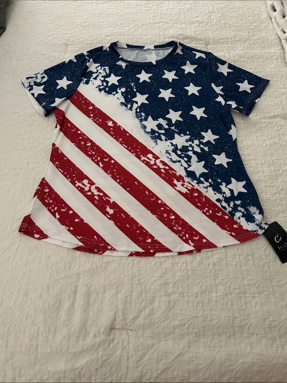 TCOT American Flag Stars & Stripes Flag Print Tee - Red, White & Blue
New-sz. XL